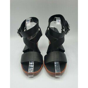 Frye Black Sandals with Silver Accents